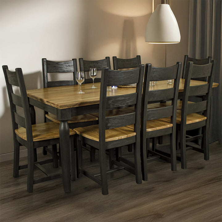 Boston Oak 9 Piece Dining Suite with 2m Table