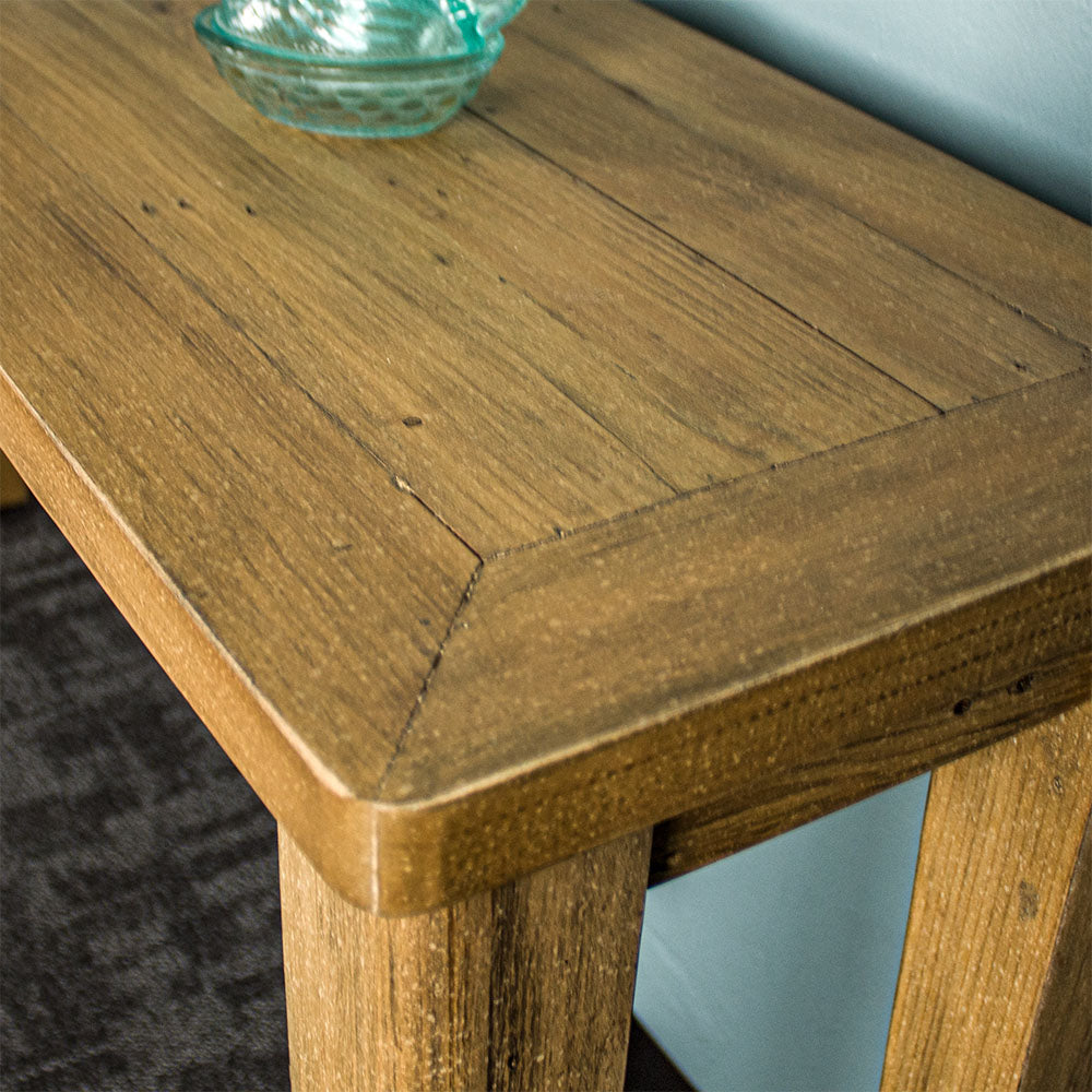 Top of the Cairns Recycled Pine Hall Table.