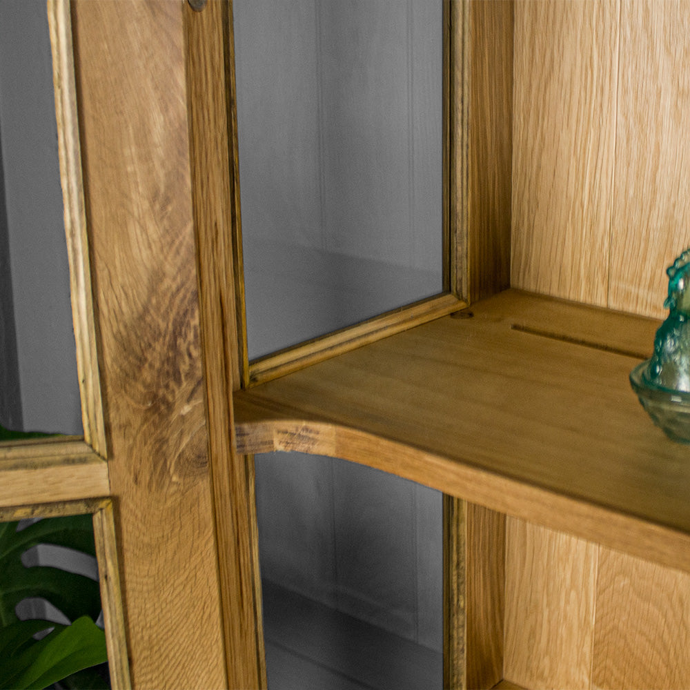 Oscar Glass Door Oak Display Cabinet