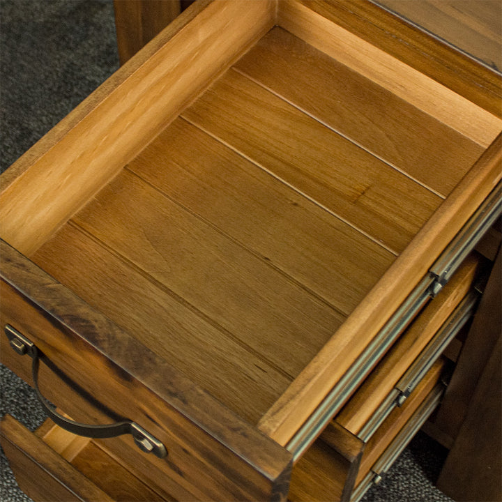 An overall view of the drawers on the Botanica Bedside Cabinet.