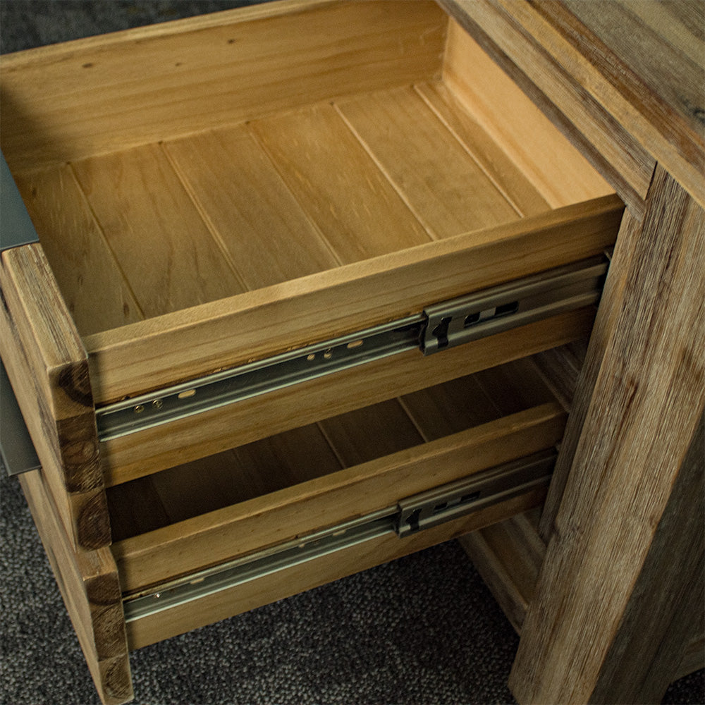 The runners on the drawers of the Mars Two-Drawer Bedside Cabinet.