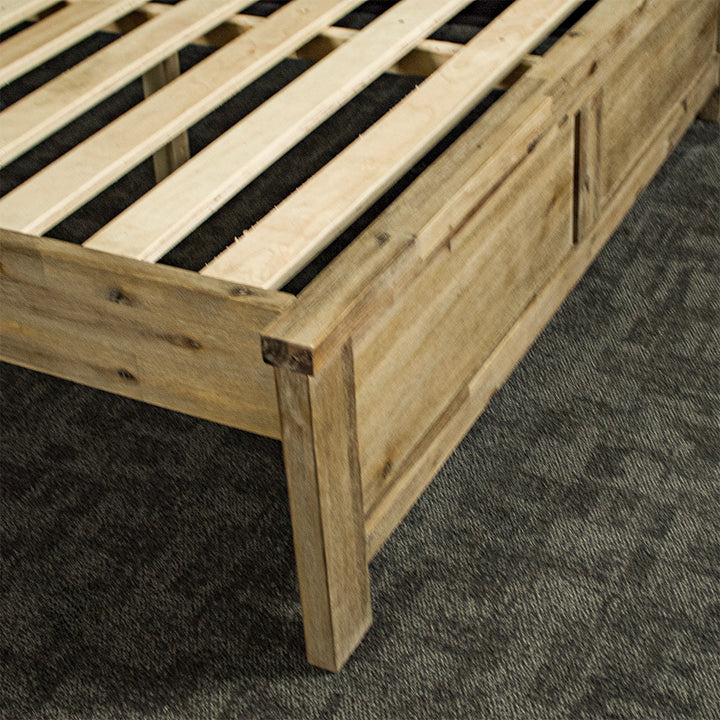 The footboard of the Mars Double Slat Bed Frame.