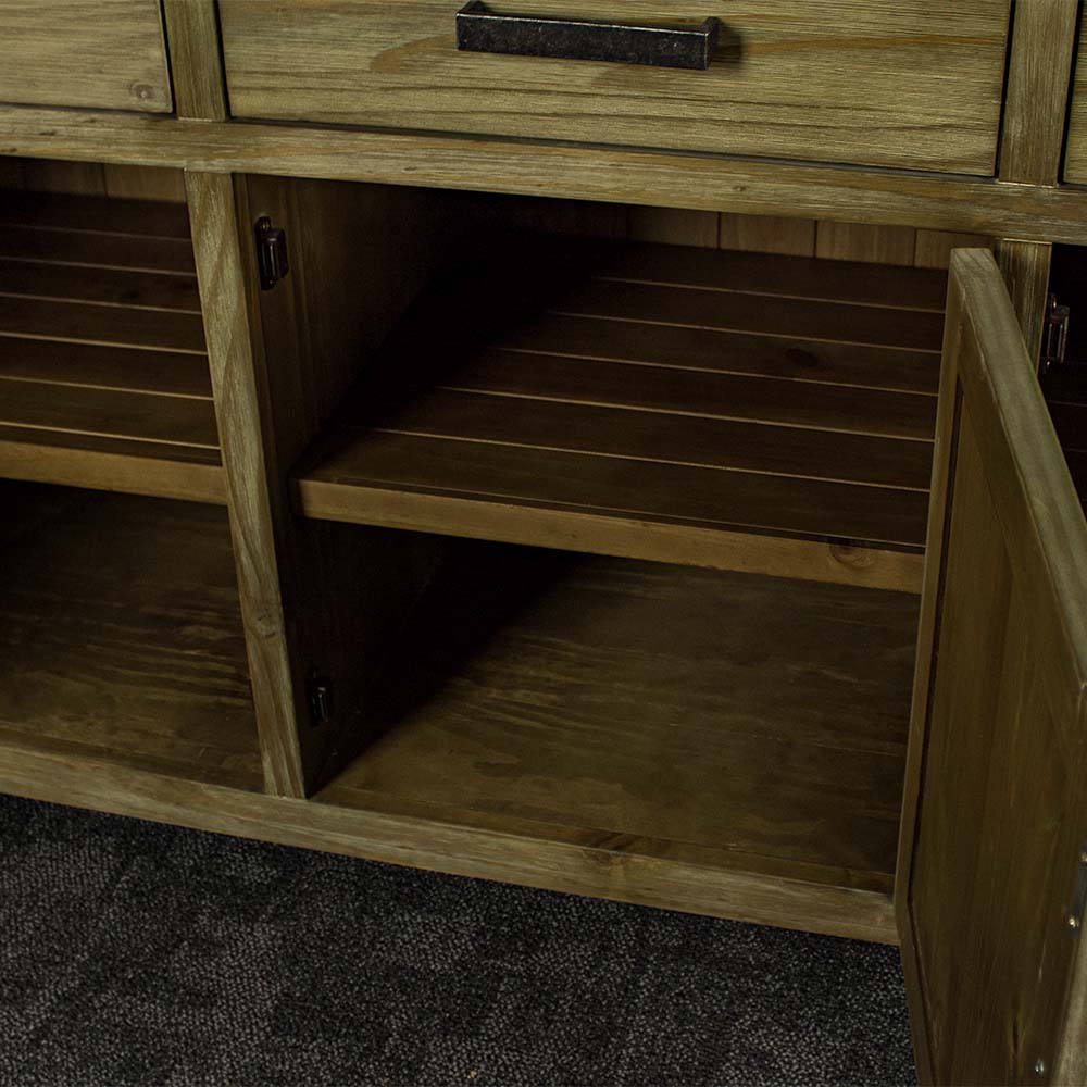 The shelving inside of the Vancouver Large NZ Pine Buffet.