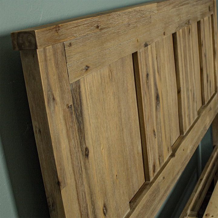 A closer view of the headboard of the Mars Double Slat Bed Frame.