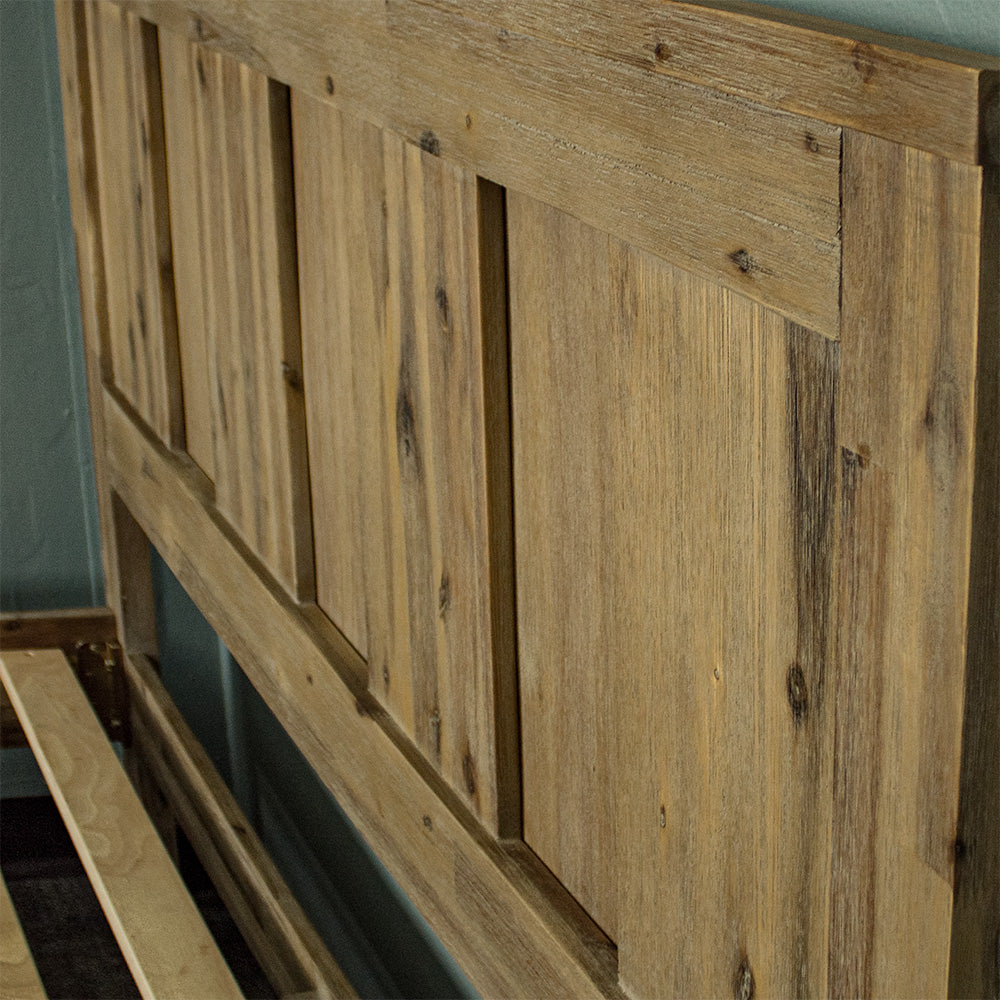 The headboard of the Mars King Single Slat Bed Frame.