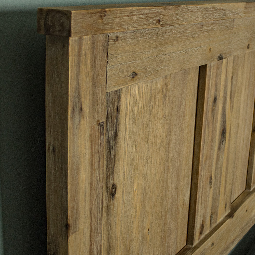 A view of the headboard on the Mars Queen Slat Bed Frame.