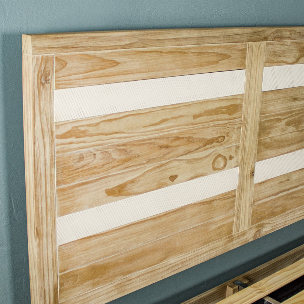 A view of the Soho Queen Size Slat Bed Frame's headboard