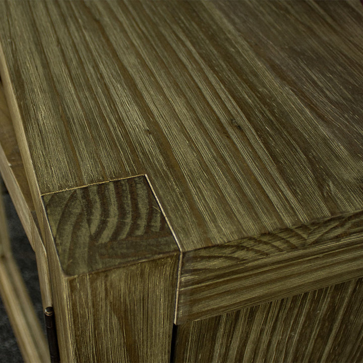 A close up of the top of the Vancouver 2 Door Entertainment Unit / TV Unit, showing the wood grain and colour.