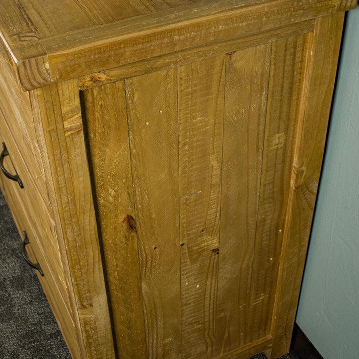 An overall view of the side of the Ventura Recycled Pine Lowboy.