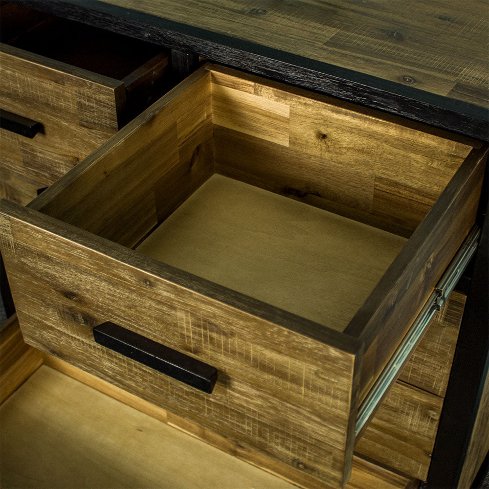 Overall view of the smaller drawers on the Victor 5 Drawer Tallboy