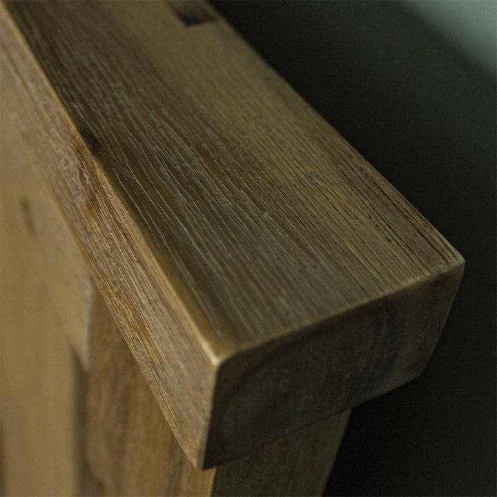 The top of the Mars King Single Slat Bed Frame, showing the wood grain and colour.