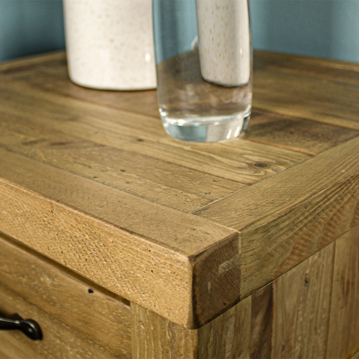 Ventura Recycled Pine Bedside Cabinet / Lamp Table