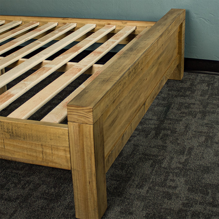 A view of the footboard of the Amarillo Queen Slat Bed Frame.