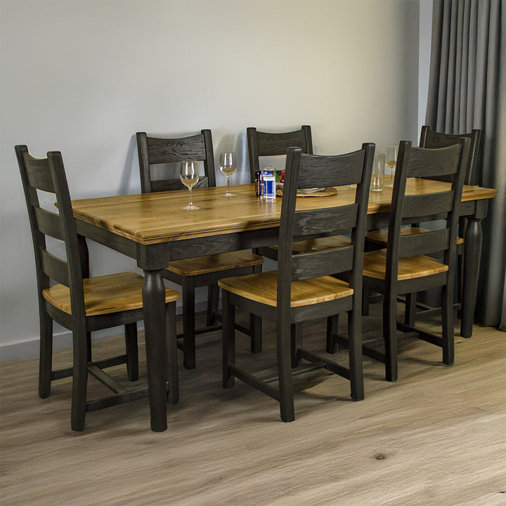 Boston Oak 7 Piece Dining Suite with 2m Table