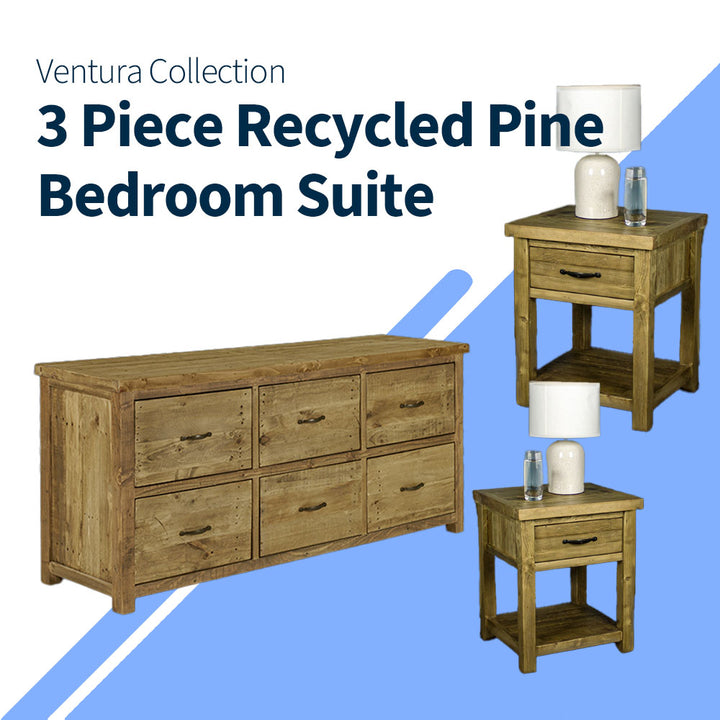 Ventura 3 Piece Recycled Pine Bedroom Suite