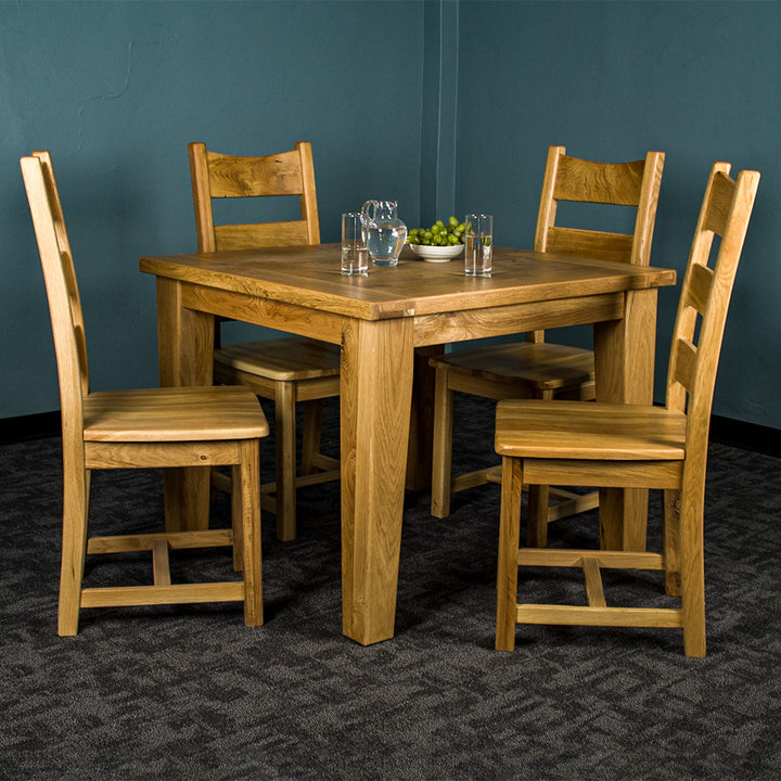 Vienna 5 Piece Square Oak Dining Suite