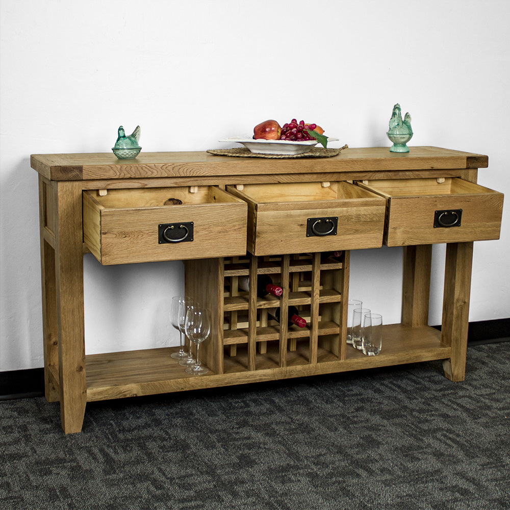 Yes Large Oak Sideboard with Wine Rack