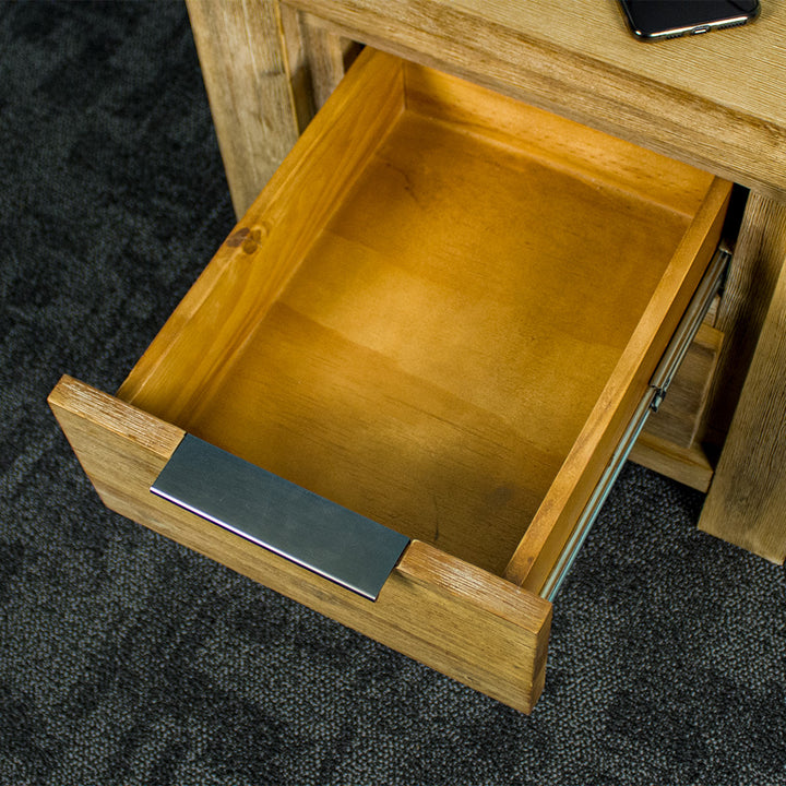 An overall view of the drawers on the Mars Two-Drawer Bedside Cabinet