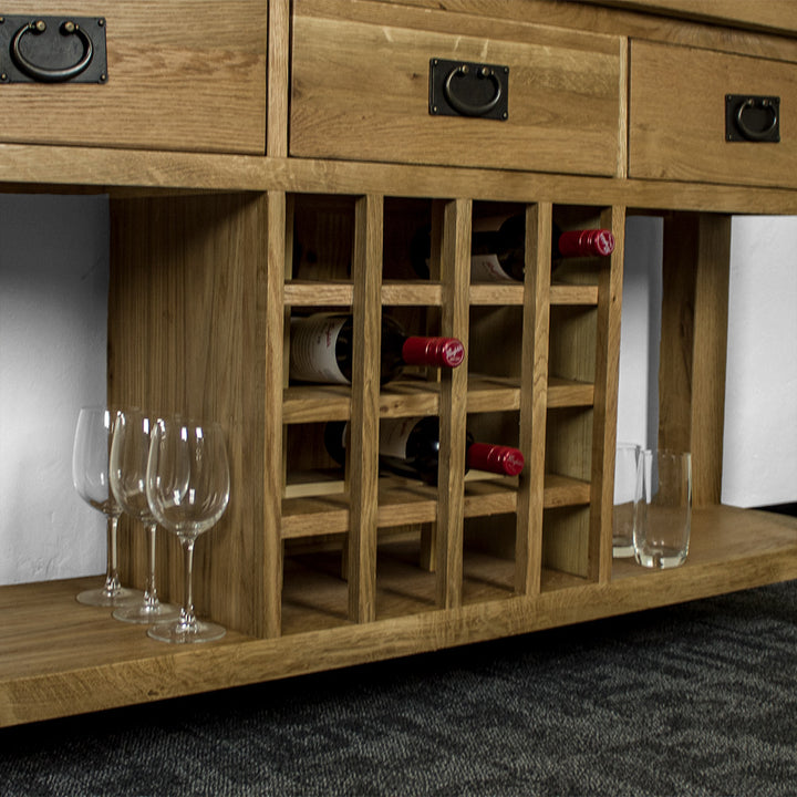 Yes Large Oak Sideboard with Wine Rack