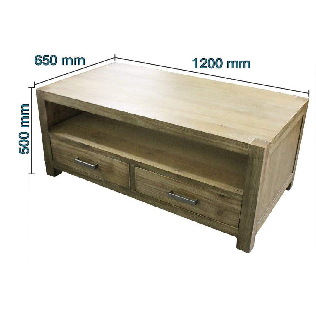 VAN-CF02 Vancouver 2 Drawer NZ Pine Coffee Table Default