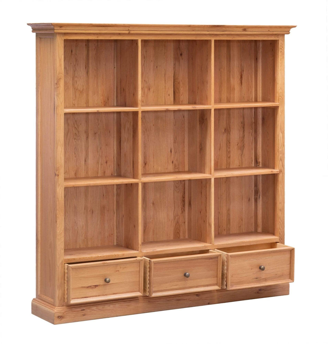 VS-3DBC012 Versailles Large Oak Bookcase with 3 Drawers Default